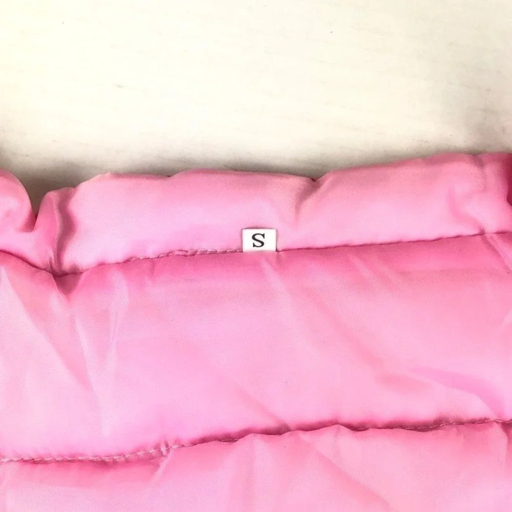 Pink White Star Puffer Dog Cat Vest Coat Size S